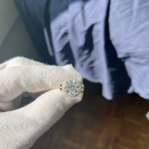 5.0ct moissanite stone 925 sterling silver gold plated ring